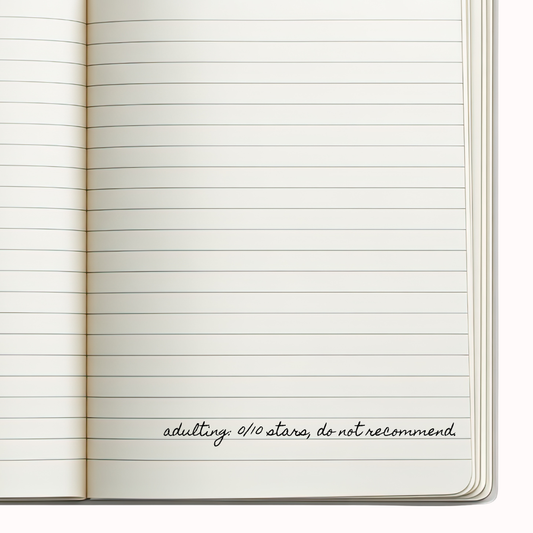 line journal with adulting 0 stars funny quote