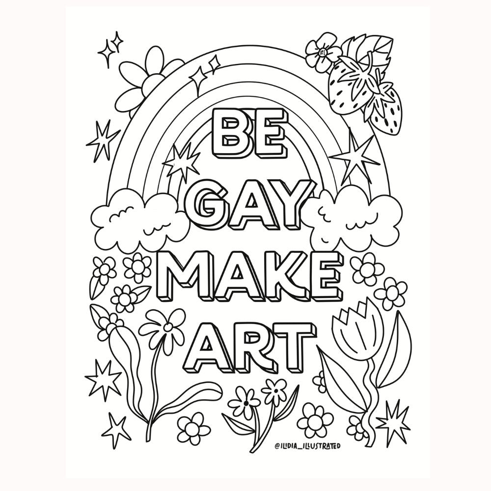 Be Gay Make Art Freebie Digital Coloring Page Download