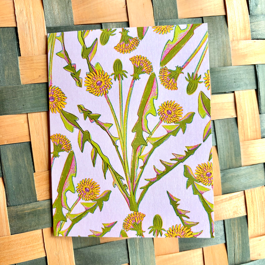 DANDELION CARD SET on pink background
