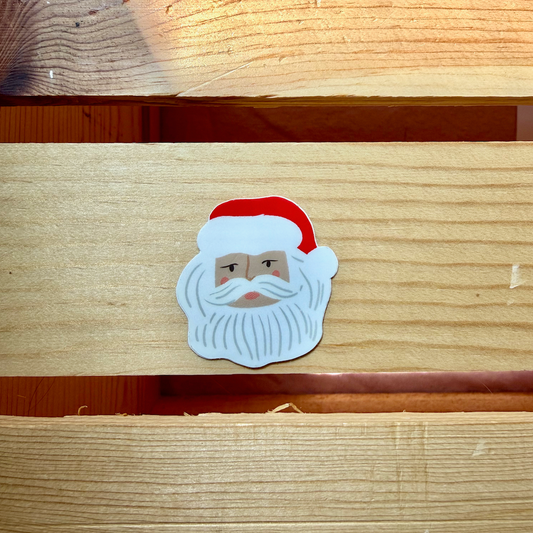 micro sticker of santas head.