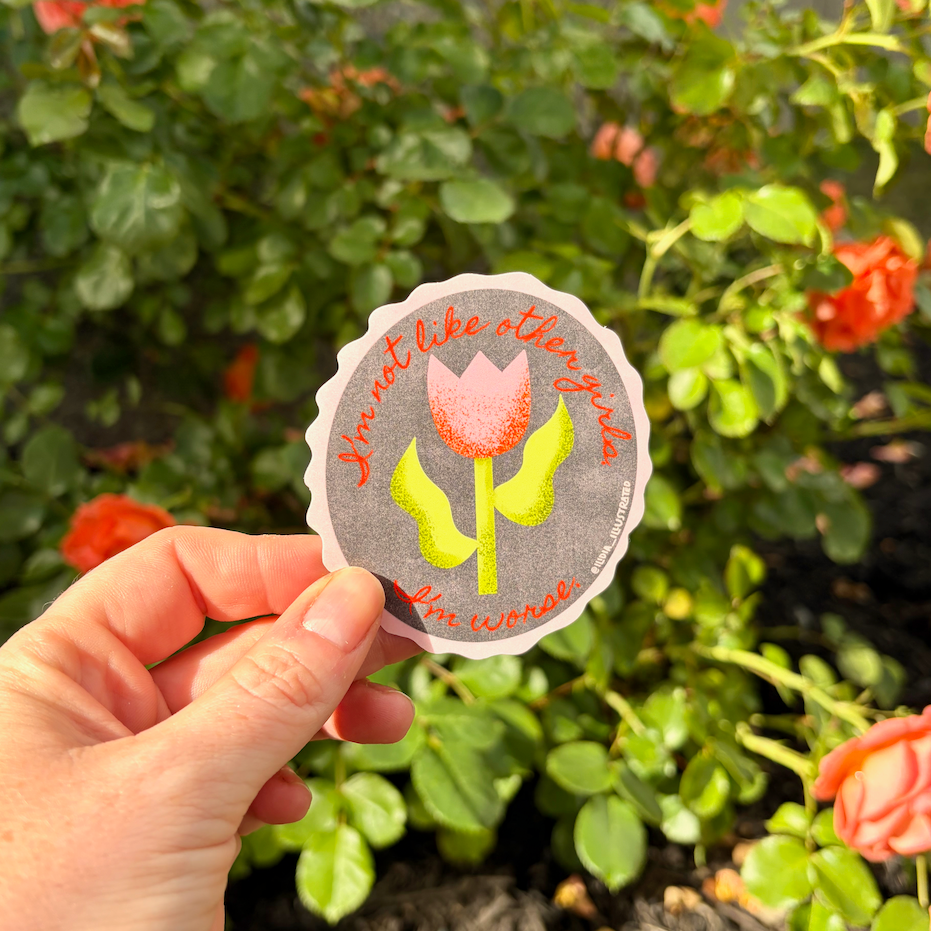 Floral sticker not like other girls im worse