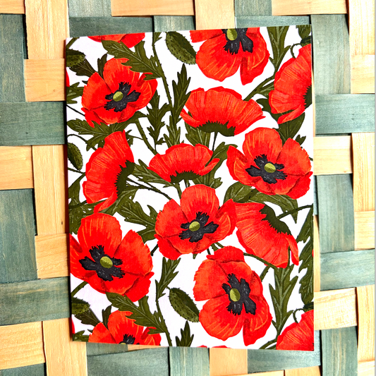 Set of 6 poppies cards