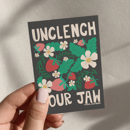 Unclench Your Jaw Strawberry ACEO Mini Art Collectible Card