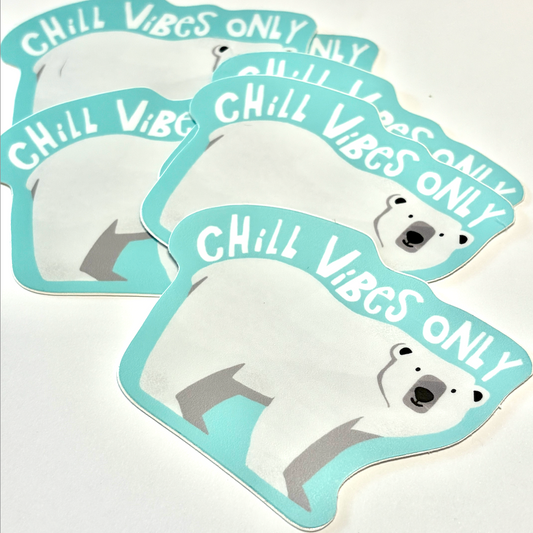 Polar Bear Chill Vibes Only Stickers