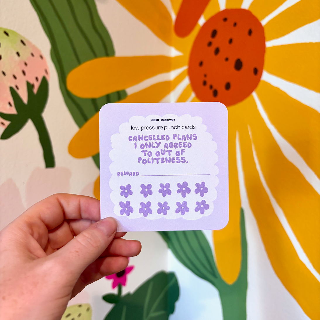 Purple Cancel Plans Punch Card
