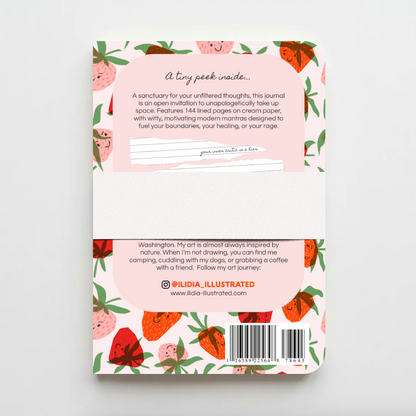 strawberry pattern manifestation affirmation journal