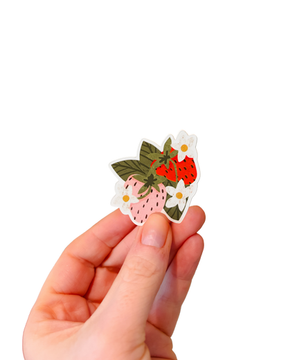 Bunch of Strawberries Vinyl Sticker (2"x1.7")
